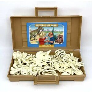 Fisher Price Design A Saur Dinosaur Bones Set 38 Pieces w/ Manual VINTAGE 1989